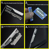 Instrucciones para instalar un soporte de cuchilla e insertar la cuchilla en una ranura de tarjeta para una navaja de afeitar