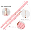 A set of pink nail art liner brushes featuring steel pipe holders and flexible fiber wool tips.