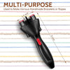 A black electric twist braiding tool with a red accent, shown against a striped background.