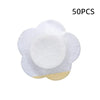 A pack of 50 disposable adhesive belly button patches used for castor oil therapy.