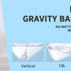 H2ofloss gravity ball design showing vertical, tift, and handstand angles of a portable water flosser.