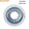 A roll of blue dental orthodontic elastic chains labeled Color2 Long