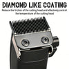 Close-up of a professional rotary hair clipper trimmer with a diamond like coating on the cutting head.