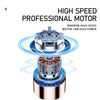 A close-up view of a high-speed professional motor for a cordless hair trimmer, showing metallic components and blue energy r