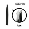 A single precision stainless steel knife tip for eyebrow grooming.