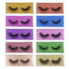 A collection of 10 pairs of premium mink false eyelashes in various shades and styles.