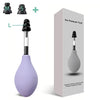 A portable ear pressure relief tool shown with components M, S, and L sizes, including a purple applicator.