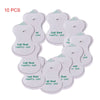 Ten white pads for a digital muscle stimulator device
