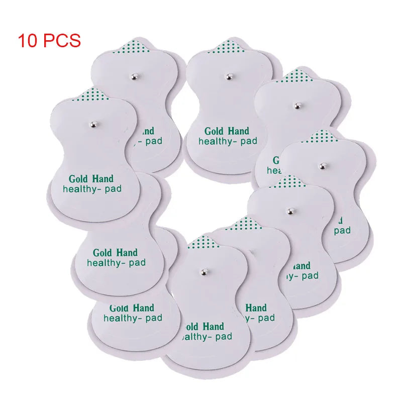 Ten white pads for a digital muscle stimulator device