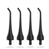 A pack of four black replacement tips for a water flosser oral irrigator