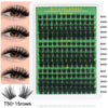 A display of DIY eyelashes in various lengths and densities, showing lash extensions for eyes.