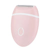 A pink electric body shaver and trimmer with a silver head and a power button symbol on the body.