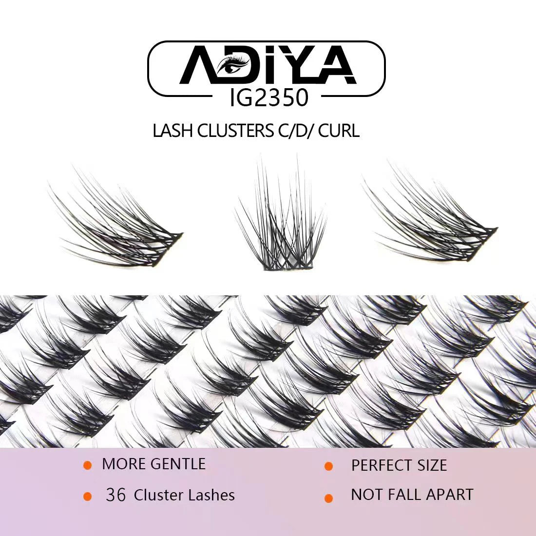 A package of ADIYA IG2350 lash clusters for natural volume eyelashes.