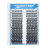 A display of various lash clusters and individual lashes for DIY eyelash extensions kit.