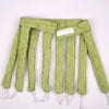A set of light green removable heatless hair curlers for overnight styling.