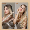 Vorher-Nachher-Vergleich einer Haartrockenbürste zur Haarstyling.