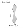 A silver wing-shaped stainless steel gua sha massager for facial and body scraping.