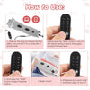 Instructions showing how to use a cat-shaped electric heating pad for relief, including turning on and setting the timer.