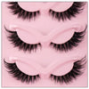Un plateau en plastique rose contenant cinq paires de faux cils dramatiques.
