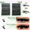 Comparison of 60D and 80D eyelash extensions kits showing lash density and volume options