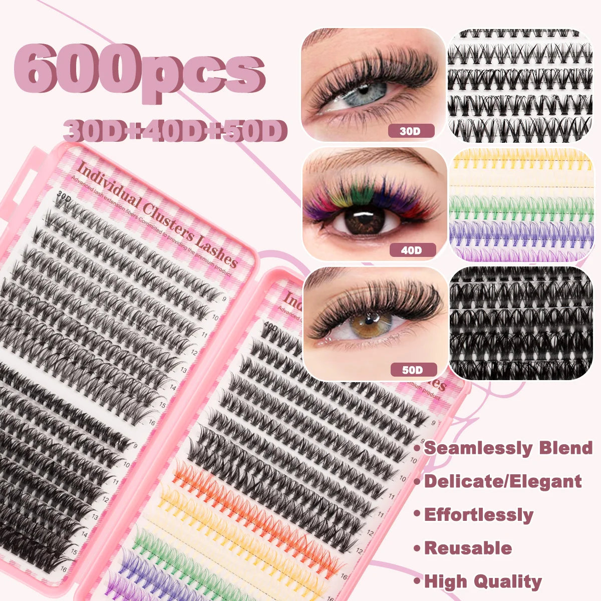 Natural Wispy Cluster Eyelash Extensions
