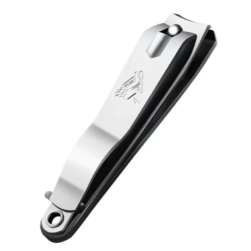 Cortador y trimmer de uñas profesional de acero inoxidable, vista lateral.
