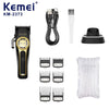 Set professioneller magnetischer Haarschneider mit Gerät, Ladegerät und Ersatzkämme.
