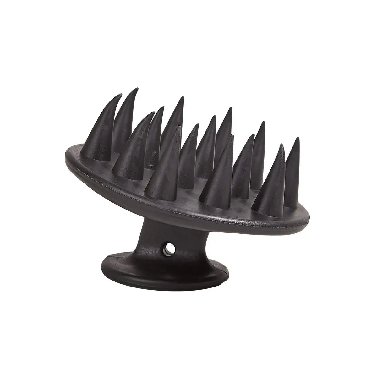 Brosse de massage pour le cuir chevelu et les cheveux en silicone portable noire avec poils multiples