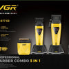 Set professioneller elektrischer Haarschneider und Trimmer VGR V-877 S3 in Gelb und Schwarz