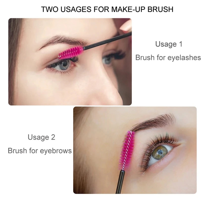 Deux usages d'un pinceau de maquillage pour les cils et les sourcils
