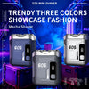 Tres dispositivos de afeitadora GDS Mini de varios colores mostrados contra un fondo azul futurista.