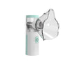A white and mint green portable mesh inhale nebulizer device.