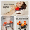 A portable shiatsu neck massager pillow demonstrating ergonomic design, warm compress features, and a rebound sponge for musc
