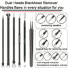 Set aus zwei schwarzen Blackhead-Entfernern mit Nadel, gebogener Schleife und ovaler Extraktor