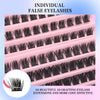 Individual false eyelashes in a pink tube demonstrating the natural cat eye look.