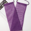 Purple exfoliating African net body scrub sponge with braided handles