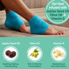 Calcetines de tacón con revestimiento de gel azul, infusionados con aceite de semilla de jojoba, aceite de oliva y vitamina E