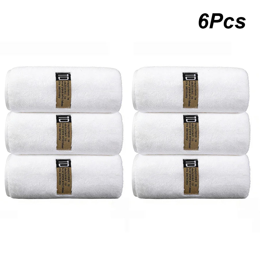 Six thick microfiber cleaning towels rolled and packaged for sale