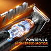 Close-up of a powerful and high-speed motor body hair trimmer kit with glowing internal components.