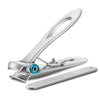A heavy duty stainless steel nail clipper set with a silver handle and metal blades shown on a white background.