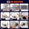 Nine steps demonstrating the use of an inflatable back heating support belt for pain relief.