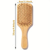 A wooden bamboo comb with 8mm teeth and a 25cm length used for scalp and hair growth.