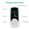A white LCD large screen display of an electric meridian muscle massager showing various modes and controls.
