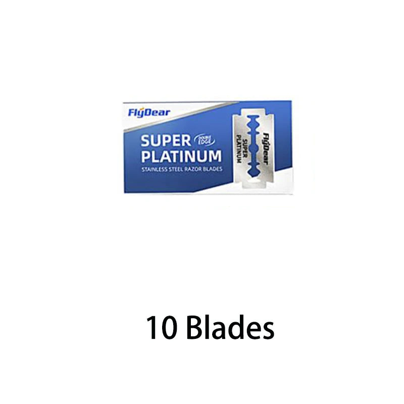 FlyDear Super Platinum Edelstahl-Rasierklingen-Paket mit 10 Klingen