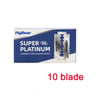 FlyDear Super Platinum Rasierklingen-Set mit 10 Klingen in blauem und silbernem Paket