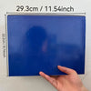 Caja azul para un kit de relajación de cupping de 18 piezas, mostrando sus dimensiones.