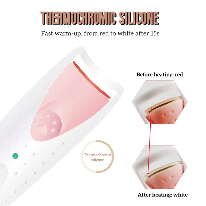 Close-up of a thermochromic silicone product showing a color change from red to white after heating.