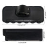 Black manual back hair shaver with a protective cover and a flat shaving blade.