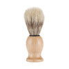 Juego de afeitar y cepillo facial de barba de madera con cabezal de cerdas naturales.