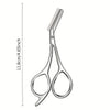 Precision stainless steel eyebrow scissors with a comb shown against a white background.